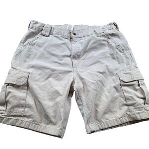 Carhartt Cargo Shorts Men's 42 Beige Utility Outdoor Workwear Read*
